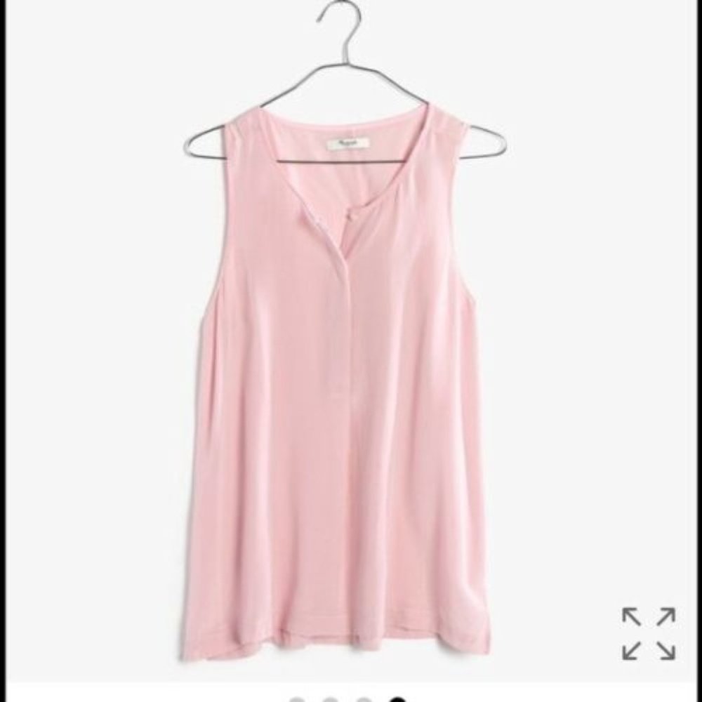 Madewell Composition Pink Silk Tank Top Size Medium Retail: $79.50